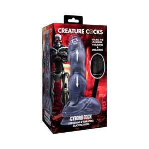 Dildo XR Brands Gray Creature Cocks Cyborg Thrusting Silicone