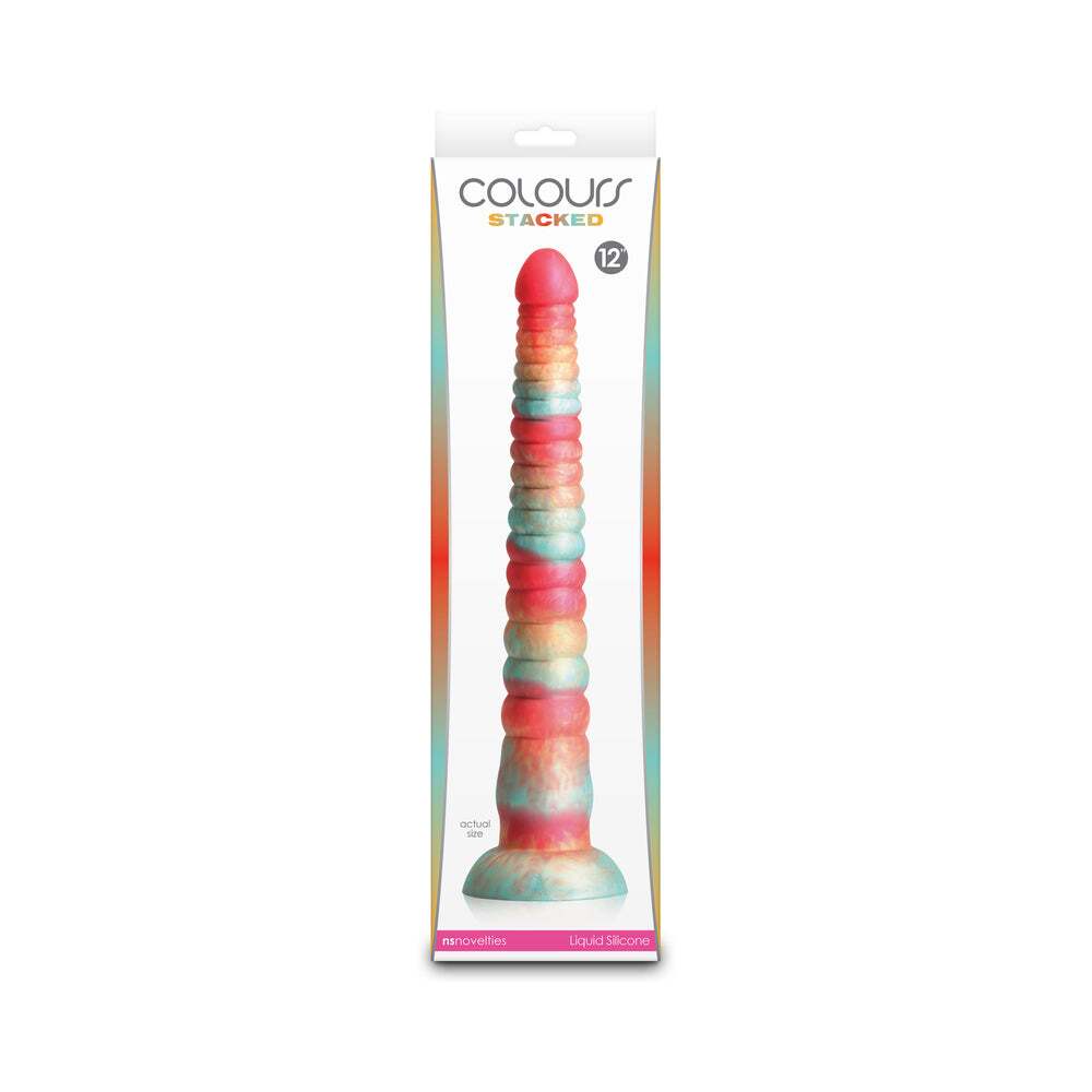 12 inch Dildo by NS Novelties in Multi-Color shown for use by Her or Him