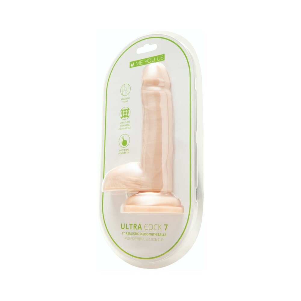 7 inch Dildo by Me You Us in Vanilla Ivory Beige shown for use by Her or Him