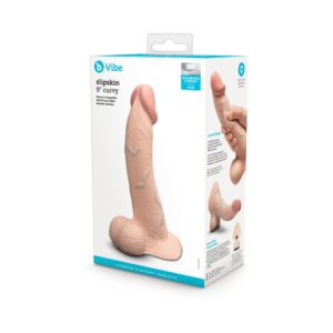 9 inch Dildo b-Vibe  Slipskin Realistic Silicone Curved Cream