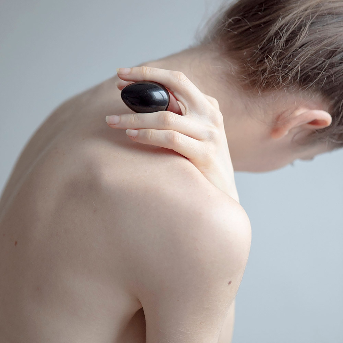 Buy Chakrubs Xaga Yoni Egg Obsidian drilled kegel exercise device for pelvic floor muscle strengthening.