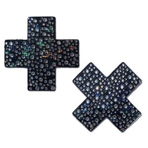 Sexy Nipple Covers  Crystal Crosses Black