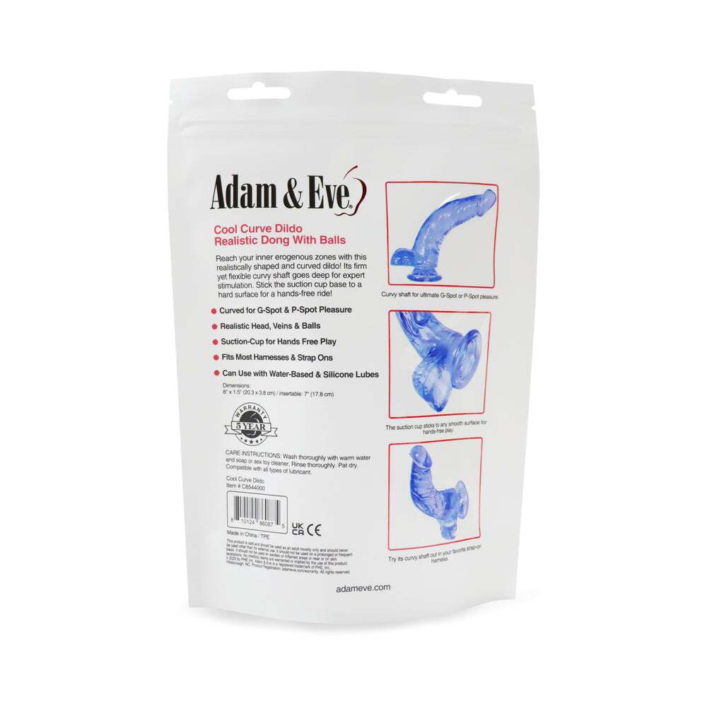 Dildo by Adam & Eve in Blue displayed for pegging Him or Her