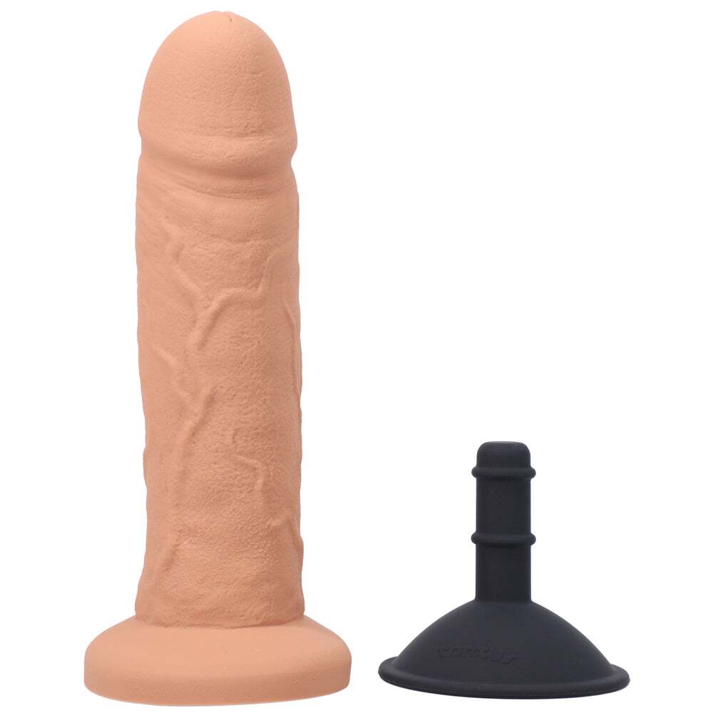 Dildo by Tantus in Brown Chocolate Cocoa shown for pegging Her or Him
