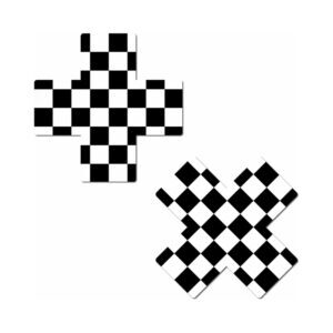 Sexy Nipple Covers  Plus X B&W Checker Cross