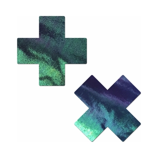 Feel sexy wearing sexy nipple covers  Plus X Liquid Black Opal Cross! Wearing Plus X Liquid Black Opal Cross nipples covers by Pastease can be fun and sexy!