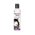 Bottle of  Water Based Lube Tickle Kitty showing clean, lightweight formula