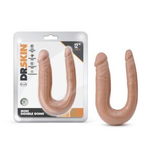 12 inch Dildo Blush Tan Light Brown Mocha Dr Skin Mini Double Dong Realistic Dual Ended