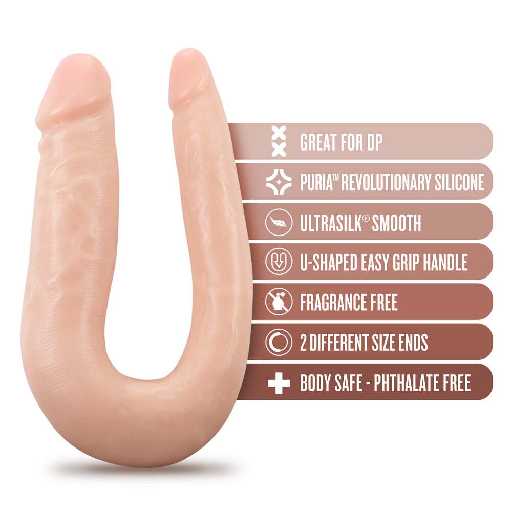 12 inch Dildo by Blush in Vanilla Ivory Beige shown for pegging Her or Him