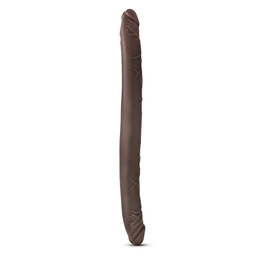 16 inch Dildo from Blush in Dark Brown designed for anal sex with Her or Him