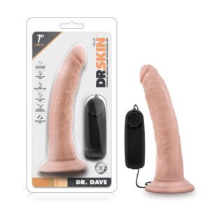 7 inch Dildo Blush Vanilla Ivory Beige Dr Skin Dr Dave Realistic Vibrating Beige