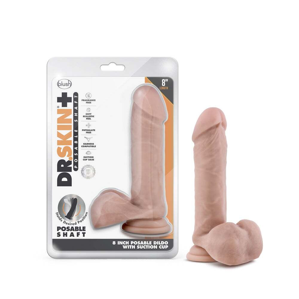 8 inch Dildo by Blush in Vanilla Ivory Beige shown for use by Her or Him
