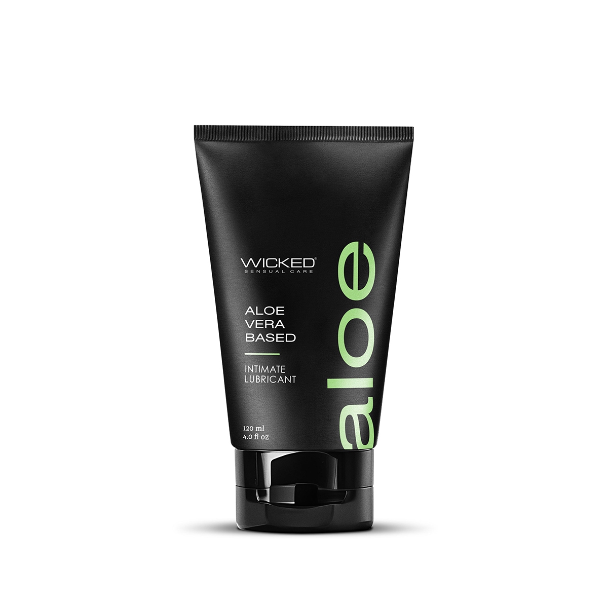 Bottle of  Water Based Lube Wicked showing clean, lightweight formula