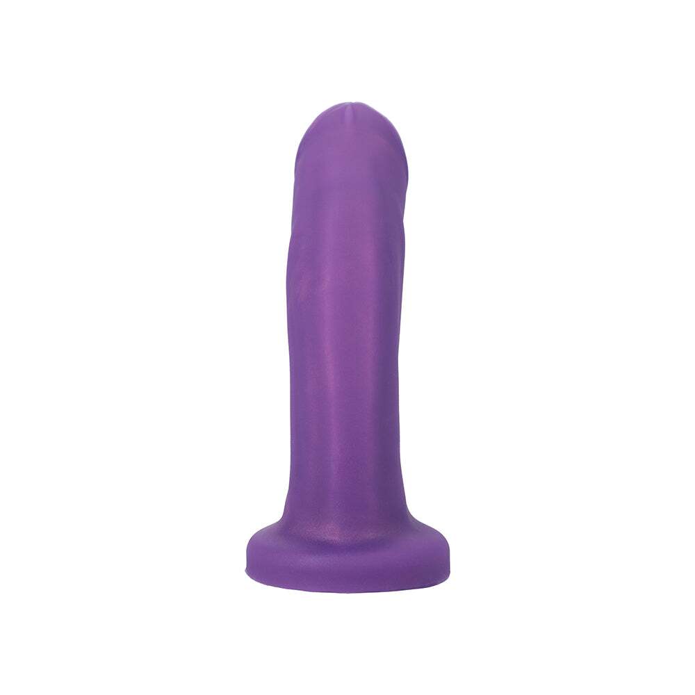 Dildo by Tantus in Purple shown for pegging Her or Him