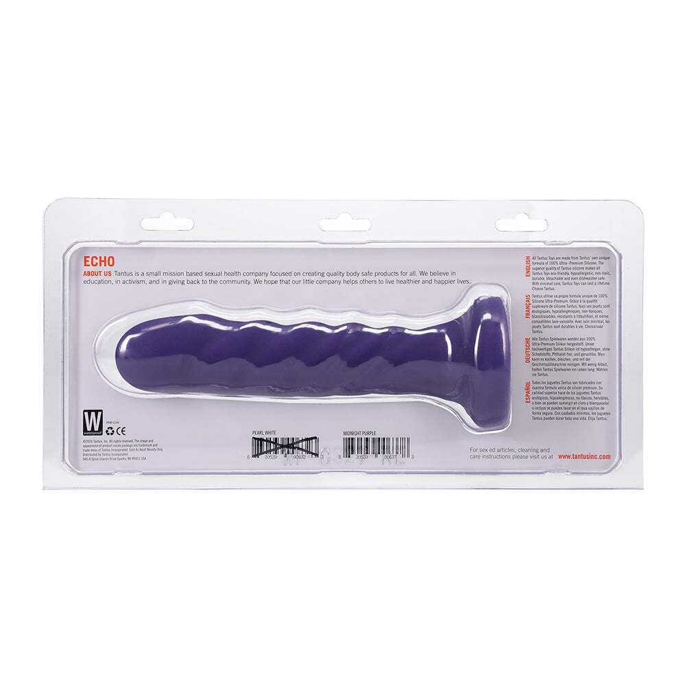 Dildo by Tantus in Purple displayed for pegging Him or Her