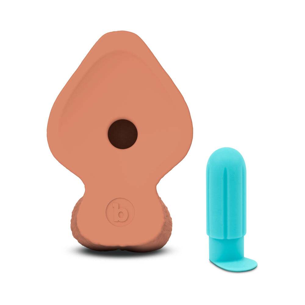 Dildo by b-Vibe in  shown for pegging Her or Him