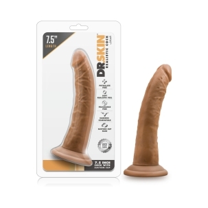 7.5 inch Dildo by Blush in Tan Light Brown Mocha shown for use by Her or Him