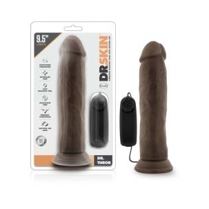 9.5 inch Dildo by Blush in Dark Brown shown for use by Her or Him