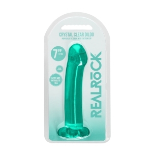7 inch Dildo by Shots in Teal Turquoise Aqua shown for use by Her or Him
