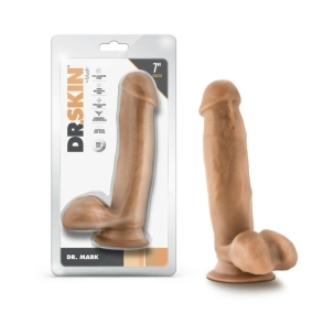 7 inch Dildo by Blush in Tan Light Brown Mocha shown for use by Her or Him