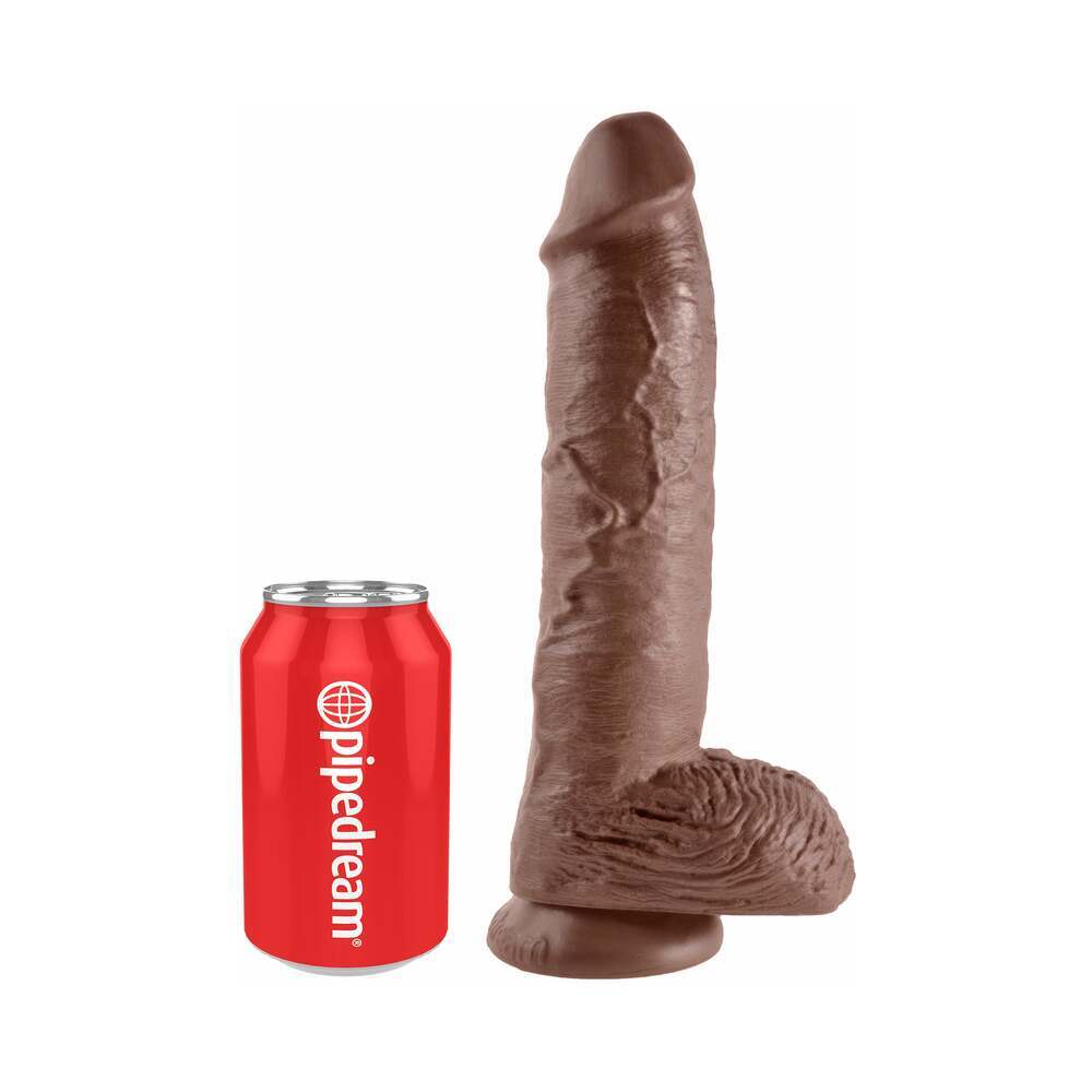10 inch Dildo by Pipedream in Brown Chocolate Cocoa shown for pegging Her or Him