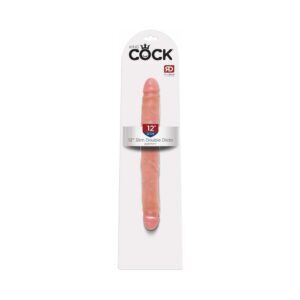 12 inch Dildo Pipedream Vanilla Ivory Beige King Cock Slim Double Realistic Beige