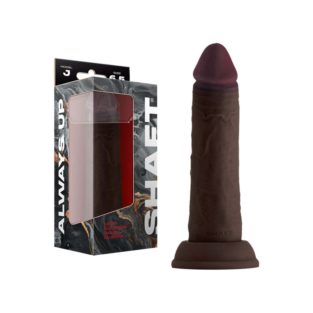 6.5 inch Dildo by Shaft in Dark Brown shown for use by Her or Him
