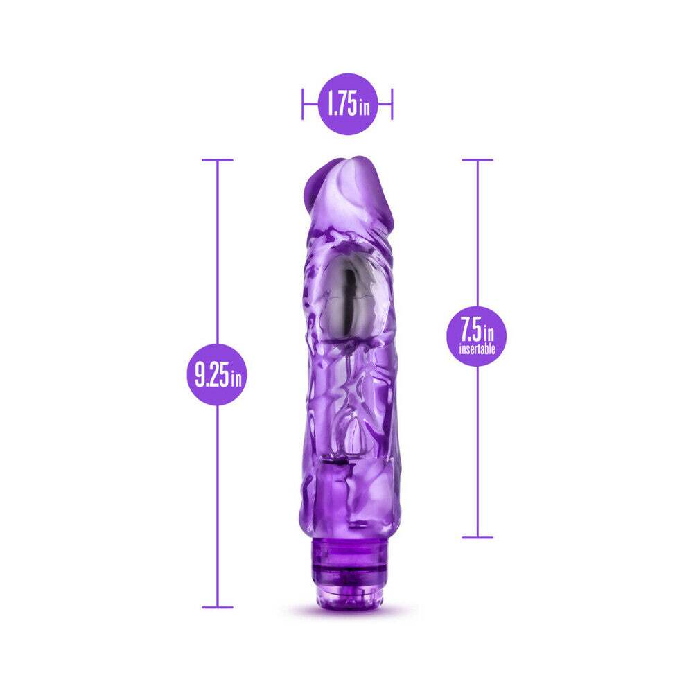 9 inch Dildo by Blush in Purple displayed for pegging Him or Her