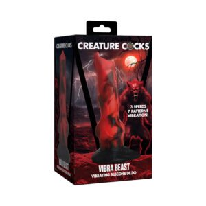 Dildo XR Brands Red Creature Cocks Vibra Beast Vibrating Silicone