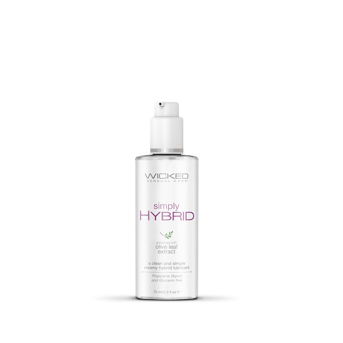 Bottle of  Water Based Lube Wicked Sensual Care showing clean, lightweight formula