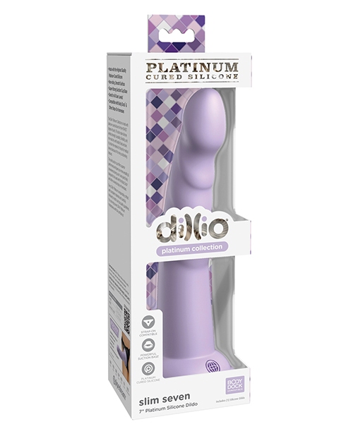 Shop Dillio Platinum 7" Slim Seven Silicone Dildo - Purple online