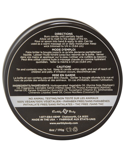 Order Earthly Body Suntouched Hemp Candle - 6 oz Round Tin High Tide online