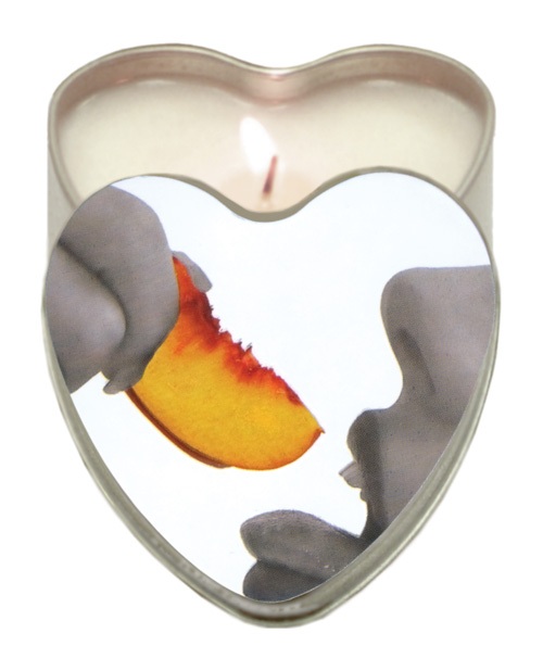 Shop earthly body suntouched hemp edible candle - 4. 7 oz heart tin peach online
