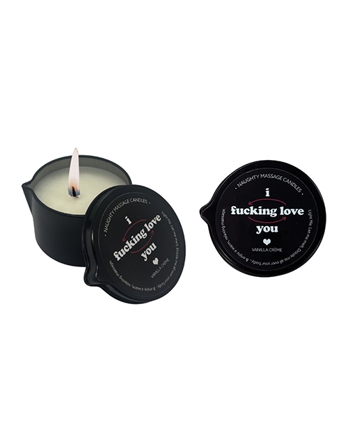 Shop kama sutra i fucking love you tin massage candle w/pour spout - 2 oz vanilla creme online