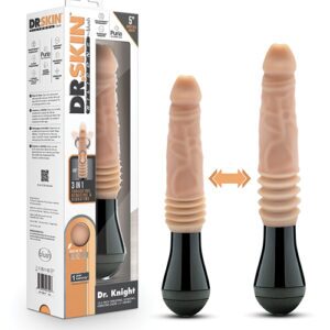 Shop Blush Dr. Skin Silicone Dr. Knight Thrusting Gyrating Vibrating Dildo - Beige online