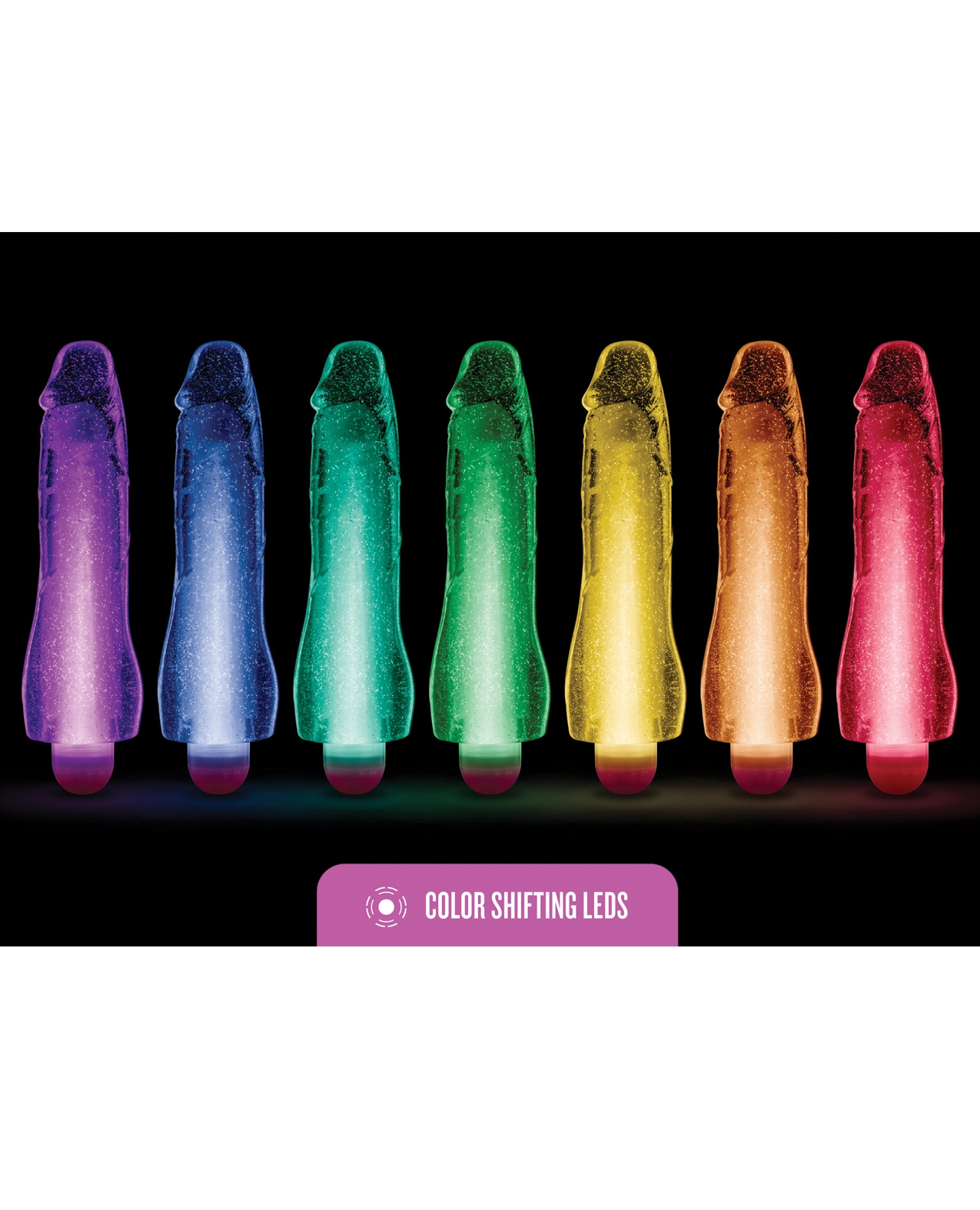 Buy Glow Dicks Blush Glow Dicks Glitter Vibrator Molly - Purple