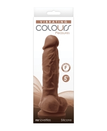 Shop Colours Pleasures 5" Vibrating Dildo - Brown online