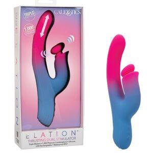 Shop Elation Thrusting Dual Stimulator - Blue/Pink online