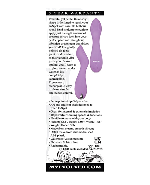 Order Evolved Lilac G Petite G Spot Vibe - Purple online