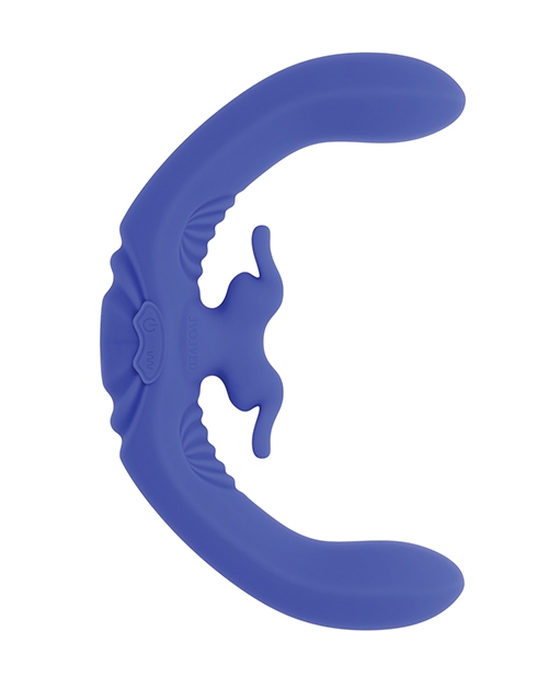 Evolved Lovebirds Curved Dual-Ended Rabbit Vibe w/Remote Control - Blue for sale