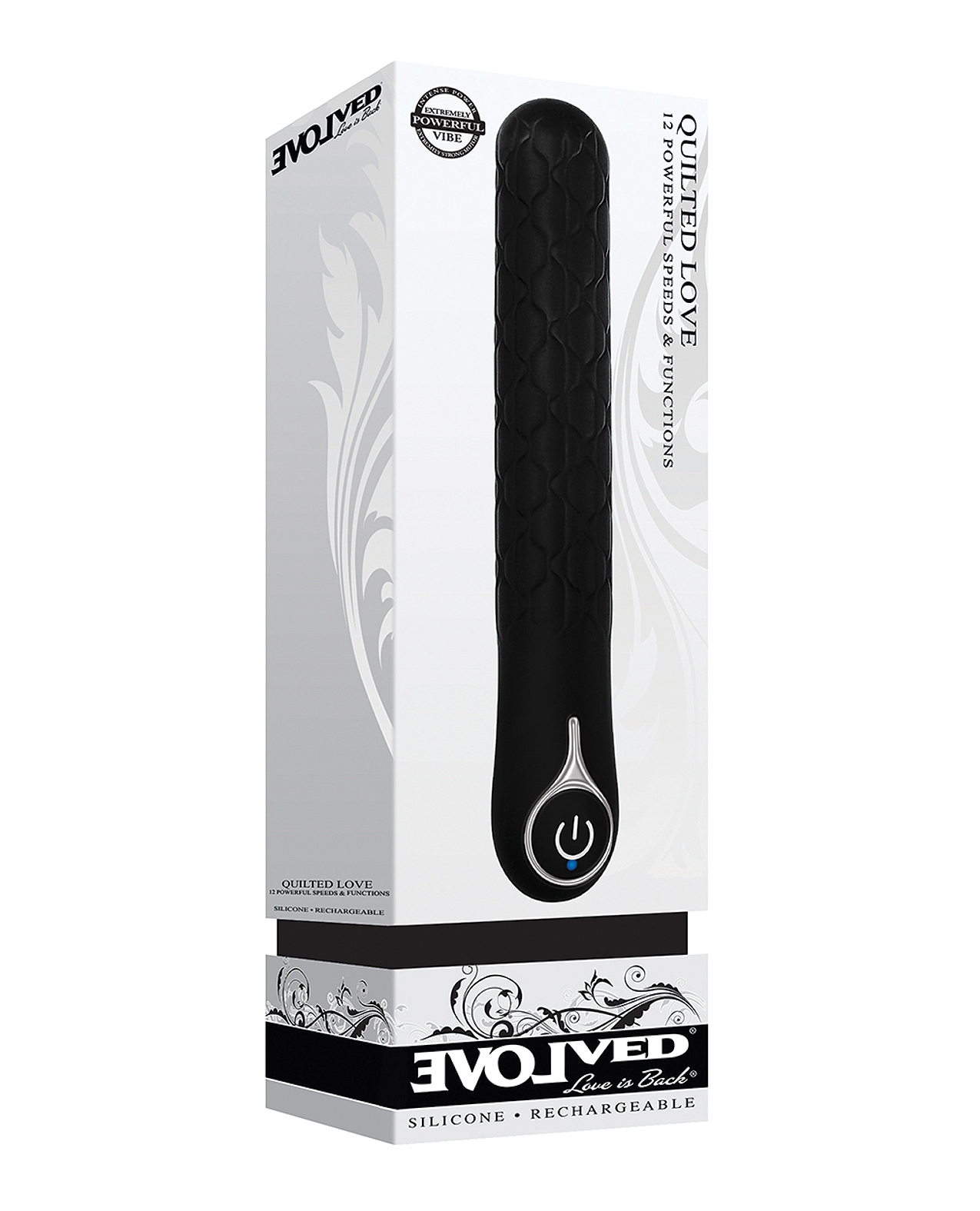 Shop Evolved Quilted Love Rechargeable Vibrator - Black online