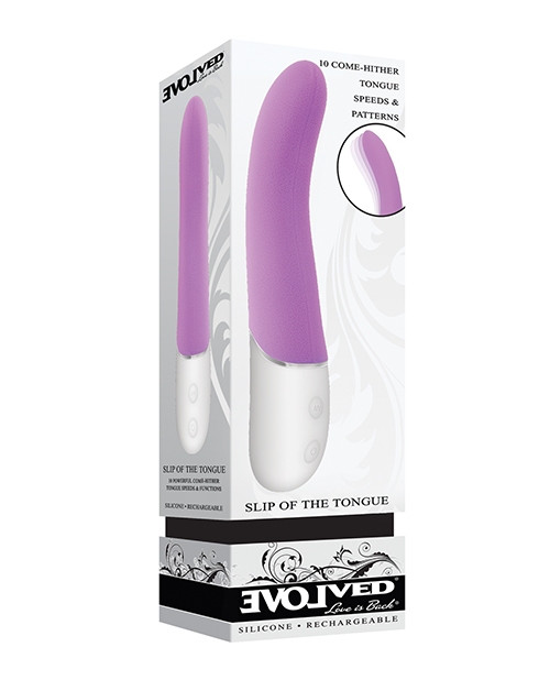 Shop Evolved Slip of the Tongue G-Spot Vibrator - Purple/White online