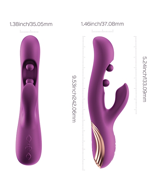 GEM Twin Balls Rabbit Vibrator - Purple for sale