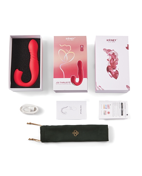 Joi Thrust 2 Thrusting G-Spot Vibrator & Clit Licker - Red for sale