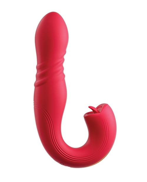 Shop Joi Thrust 2 Thrusting G-Spot Vibrator & Clit Licker - Red online