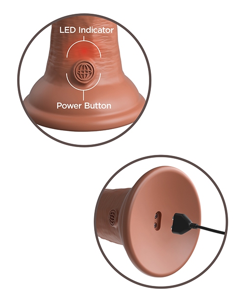 Shop King Cock Elite 6" Dual Density Vibrating Silicone Cock - Tan