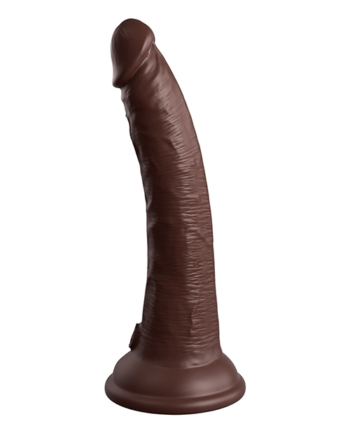 Buy King Cock Elite King Cock Elite 7" Dual Density Vibrating Silicone Cock w/Remote - Brown