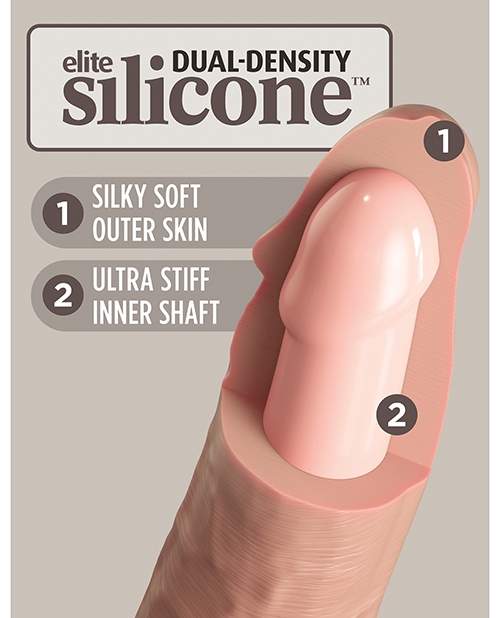 Shop King Cock Elite 7" Dual Density Vibrating Silicone Cock w/Remote - Light