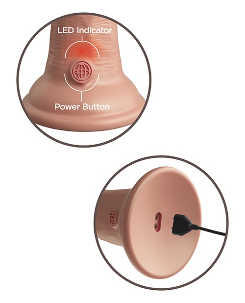 Shop King Cock Elite 8" Dual Density Vibrating Silicone Cock - Light