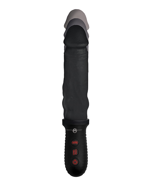 Master Series 8X Auto Pounder Vibrating & Thrusting Dildo w/Handle - Black for sale